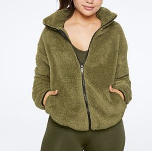 Vs PINK teddy full zip in green